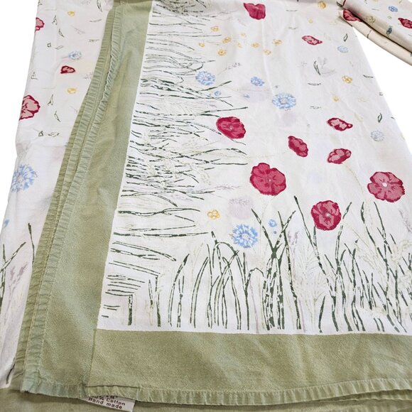 Couleur Nature Springfield Cotton Green Floral Tablecloth 2 Matching‎ Napkins - Picture 6 of 12